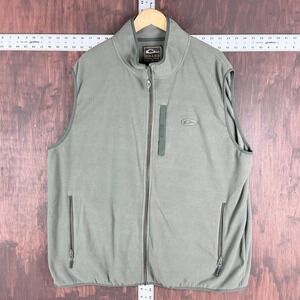 Drake Waterfowl Systems Vest Fleece Full Zip Outdoors Green Mock Men's 2XL XXL
